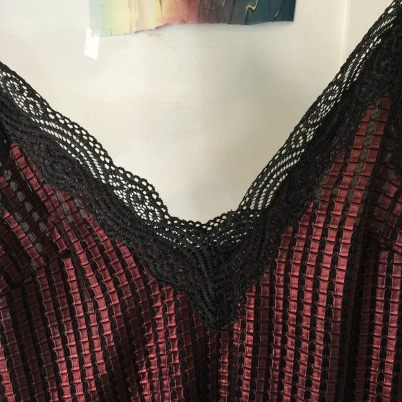 House Of Holland Chainmail Print Metallic Slip Dress with lace (Rust Color) - Picture 4 of 7